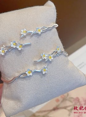 古法梅花纯银手镯女个性网红气质