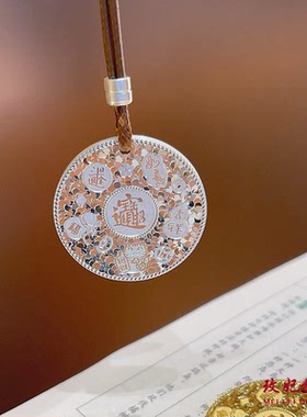 碎冰冰铜钱纯银项链女时尚轻奢