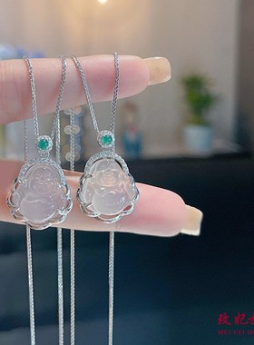 白玉髓佛纯银项链女个性时尚气质