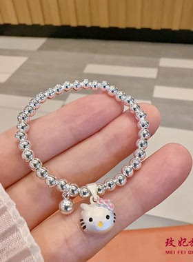 kt猫头纯银手链女卡通时尚可爱