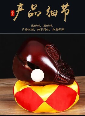 木鱼家用木雕摆件寺庙香樟木木鱼法器实木木鱼打击乐器一整套摆件