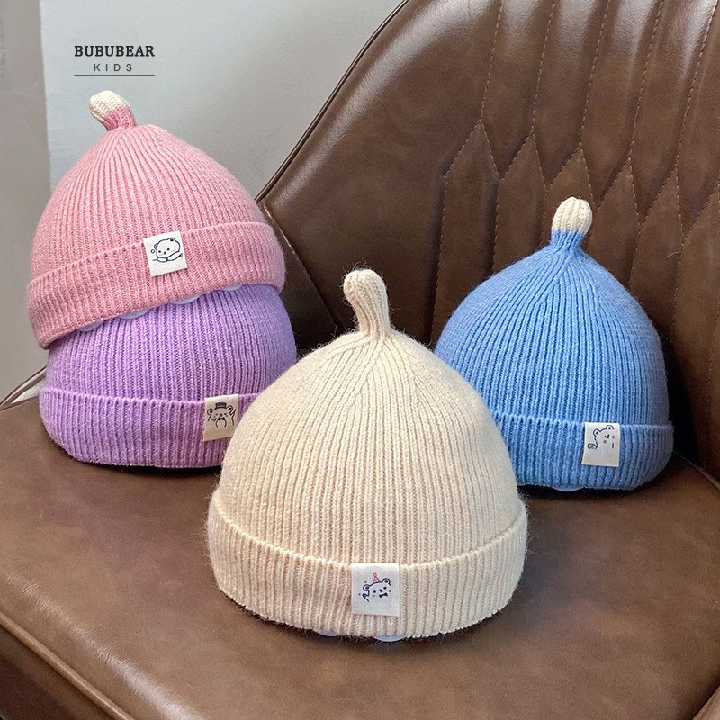 婴儿帽子3个月新生儿冬季针织毛线帽初生宝宝冬天保暖奶嘴套头帽,淘宝优惠券,粉丝福利购,淘宝优惠卷
