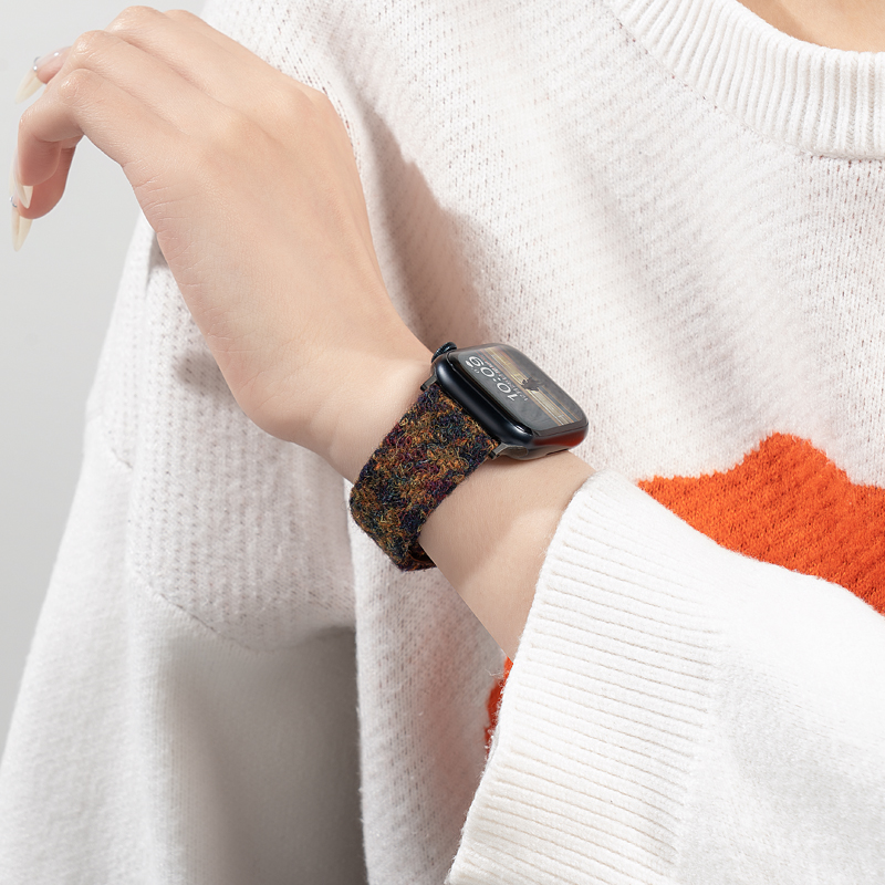 适用iwatch11表带S11苹果手表applewatch10夏季S10新款S9毛绒S8编织7磁吸创意6代SE3女高级ultra2小众10智能 - 图0