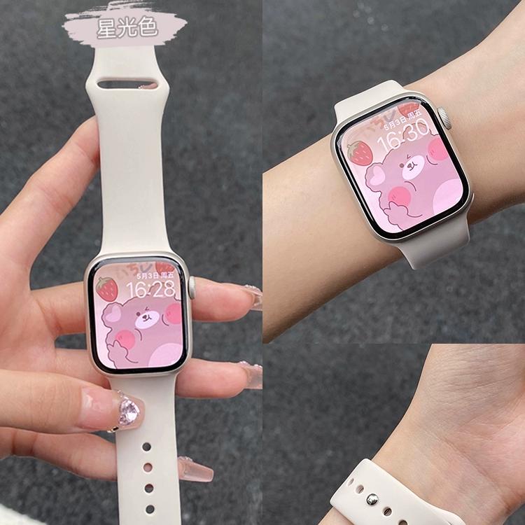 适用iwatch11表带S11苹果S9手表applewatch9硅胶S10女生新款S8夏天7可爱SE3高级感S6小众创意ultra3男10运动 - 图3