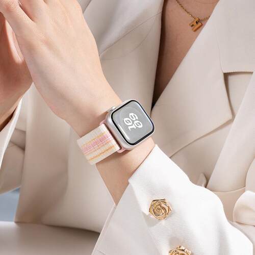 匠戴苹果s12手表iwatchS11表带applewatchs10新款ultra4精织s9尼龙8编织SE男款7运动6透气3高级2女款腕带夏季 - 图1