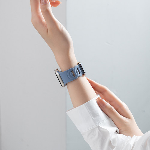 适用iwatch11苹果S11手表applewatch10表带S10硅胶S9镂空10高级SE3可爱女S8夏7代新款创意小众运动智能watchs - 图3