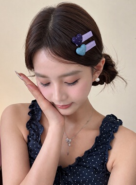 甜美星星格纹发夹女可爱少女心发饰头饰配件时尚百搭刘海夹星形