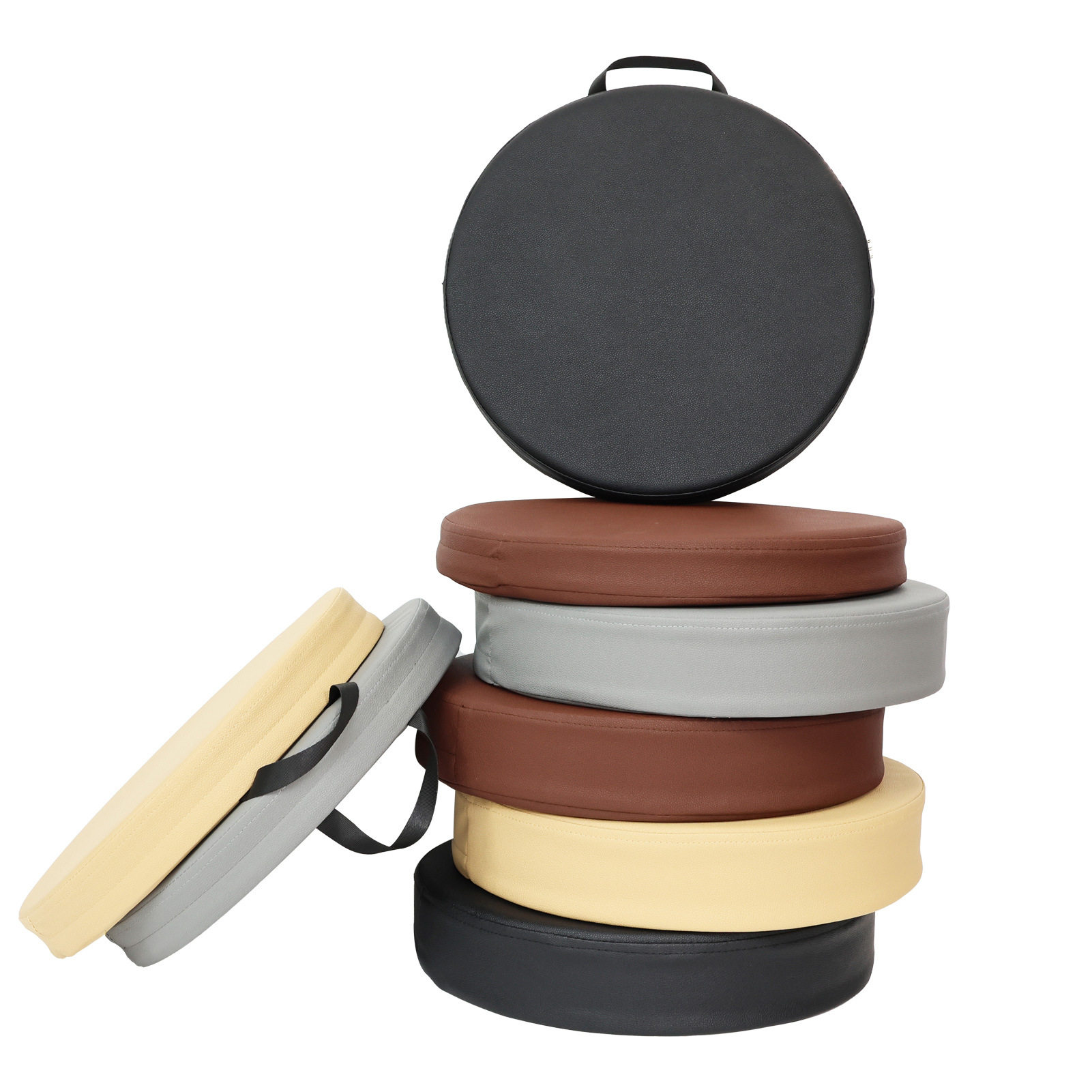 Leather round handle seat cushion butt cushion round round cushion sponge cushion meditation futon student kindergarten seat cushion