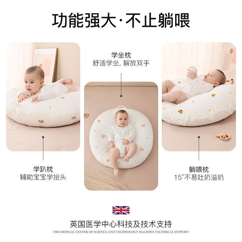 lovemami防吐奶斜坡垫婴儿喂奶斜坡枕新生儿躺着喂奶神器哺乳枕头