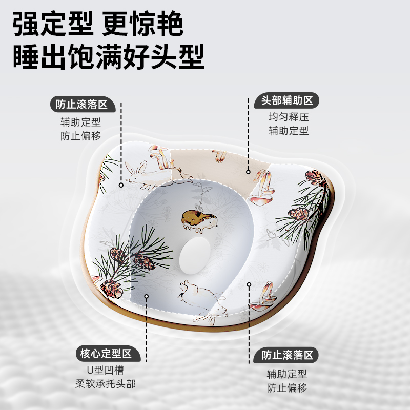lovemami定型枕头婴儿0到6个月新生儿纠正头型矫正宝宝防偏头硅胶
