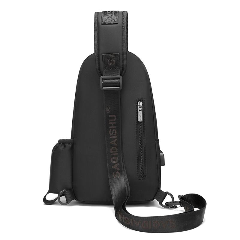 萨奇袋鼠胸包男款牛津布多功能通勤包商务休闲单肩斜挎包出行背包 - 图0