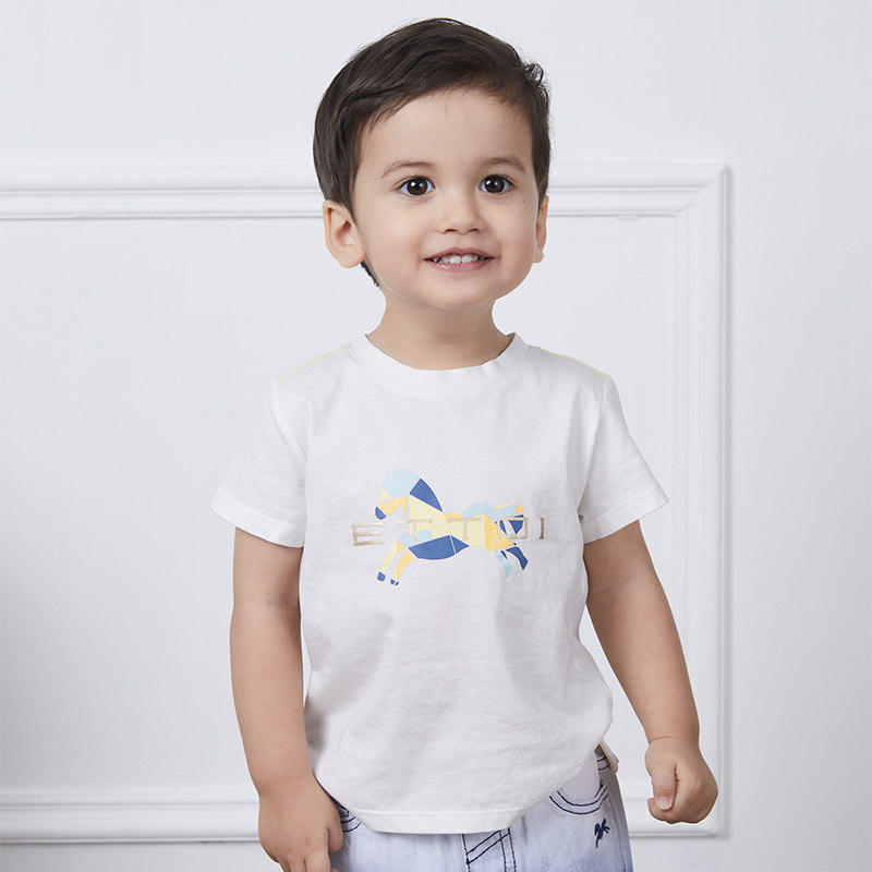 【朗姿集团】ETTOI爱多娃儿童短袖T恤童装夏季纯棉男童印花打底衫,淘宝优惠券,粉丝福利购,淘宝优惠卷