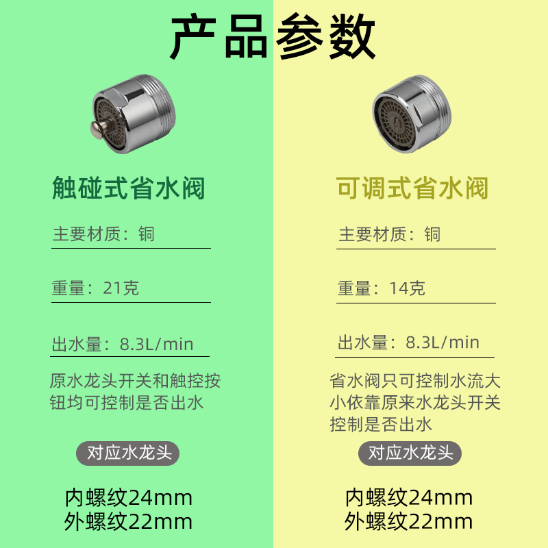 水龙头起泡器按压触控可调式节水嘴头厨房面盆省水阀防溅减压限流 - 图2