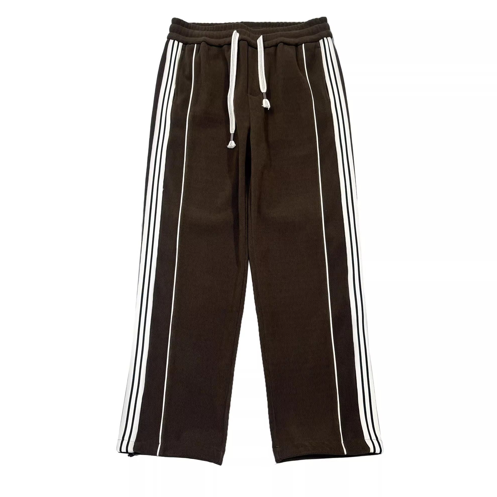 美式条纹拼接胖子加大码卫裤男加厚秋新款宽松直筒休闲抽绳运动裤,淘宝优惠券,粉丝福利购,淘宝优惠卷