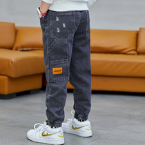 Boy pants autumn and winter clothing foreign piste-integrated suede jeans 7 to 8 90 2 14 year old boy thickened trousers