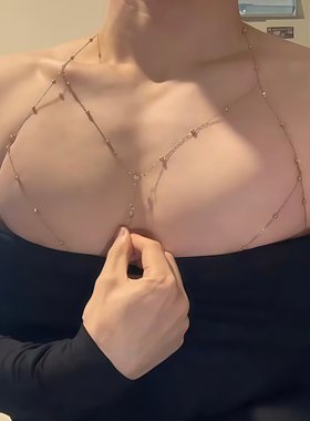 配饰纯欲风胸链胸肌示波器项链