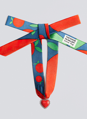 CHOKER限量联名款橘色项链丝巾