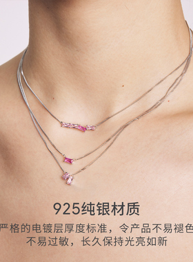 theyknow纯银锆石一字项链