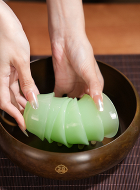 朱炳仁铜福运八寸茶洗中式茶具洗涤碗百年铜艺装饰摆件