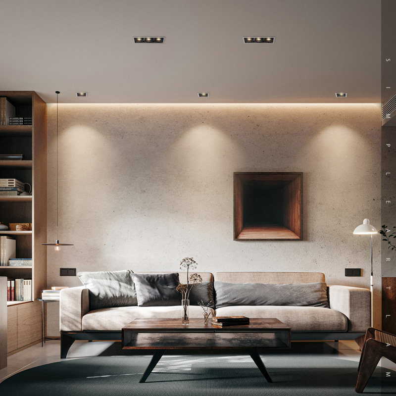 双头射灯led嵌入式吊顶格栅灯长方形cob筒灯天花灯暗装单头斗胆灯,淘宝优惠券,粉丝福利购,淘宝优惠卷