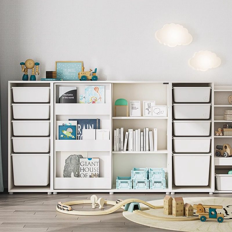 hanssem汉森儿童书柜实木移门柜北欧书架带画板蒙氏学习收纳储物,淘宝优惠券,粉丝福利购,淘宝优惠卷