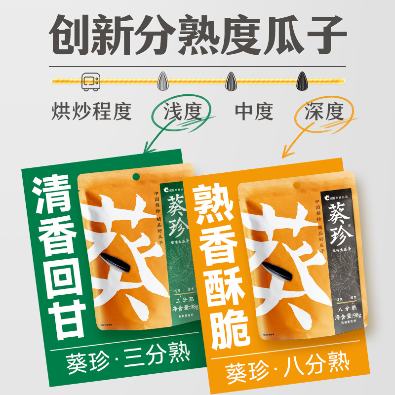 【囤货超值购-九九归一】葵珍98g*9袋原味三分熟海底捞同熟度瓜子