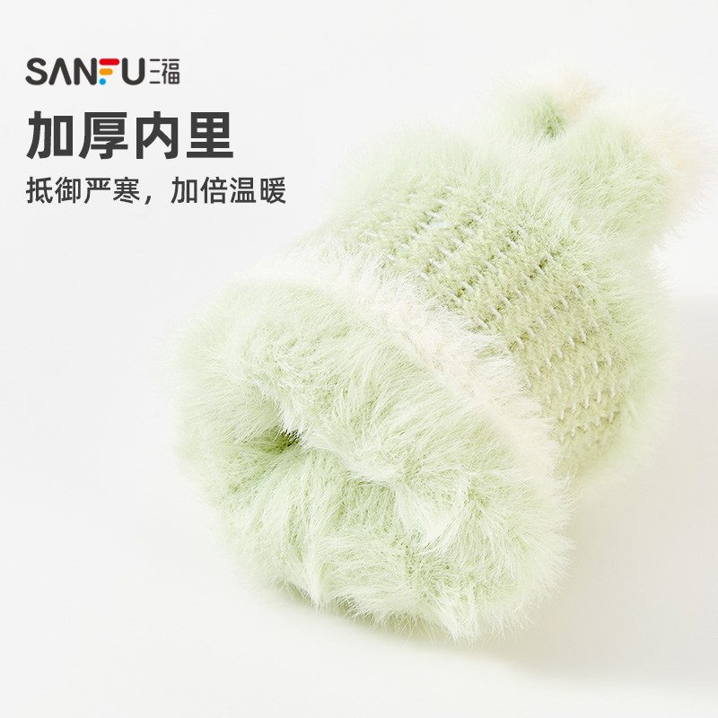 三福女款简约翻盖半指手套 户外保暖服饰配件配饰手套846129,淘宝优惠券,粉丝福利购,淘宝优惠卷