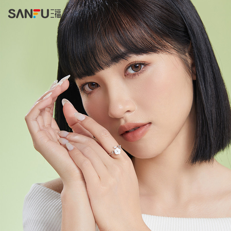 三福甜心系列闪耀单只气质小众指环 三福生活戒指/指环