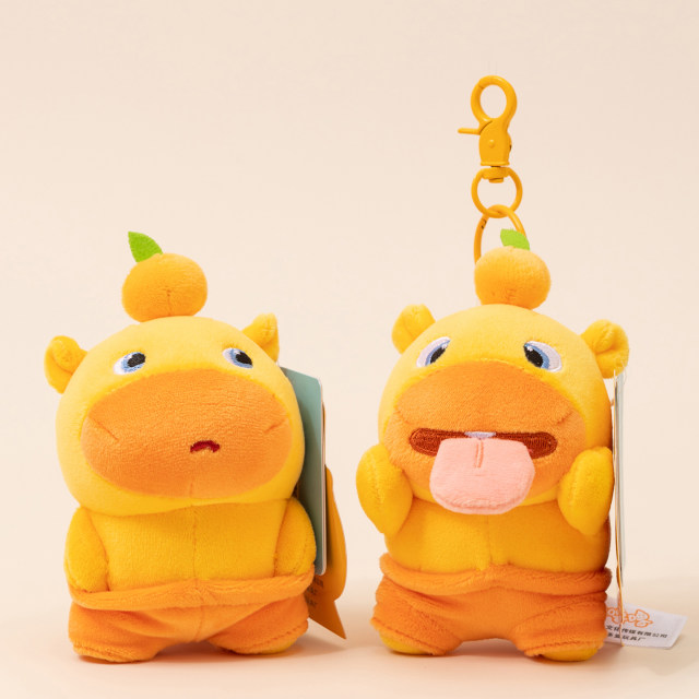 ຂອງແທ້ Capybara Lulu Plush Doll Pendant School Bag Keychain Pendant Doll Peripheral Birthday Gift for Girls