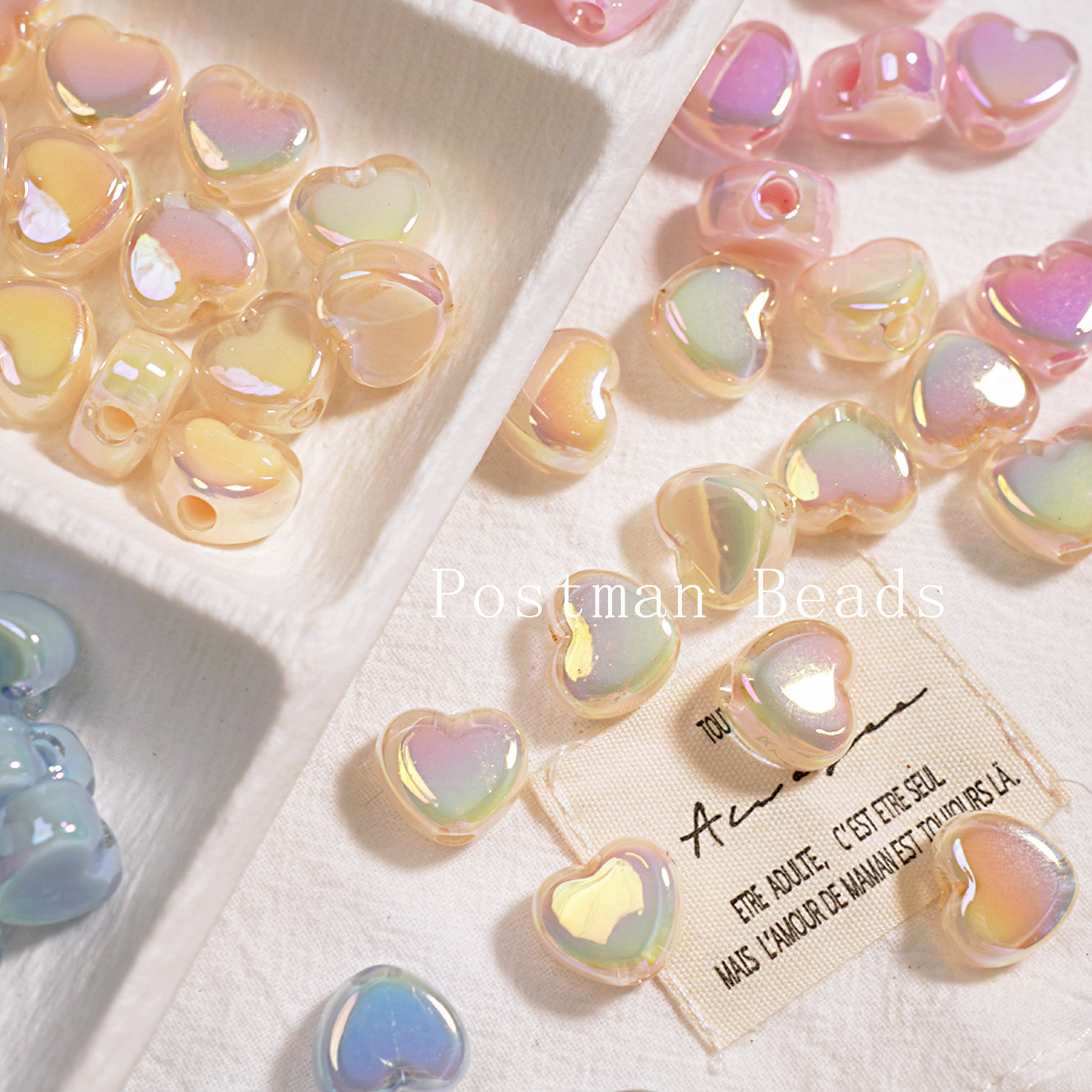 Bright color uv plated fat love acrylic love beads loose beads handmade diy mobile phone chain beaded jewelry accessories