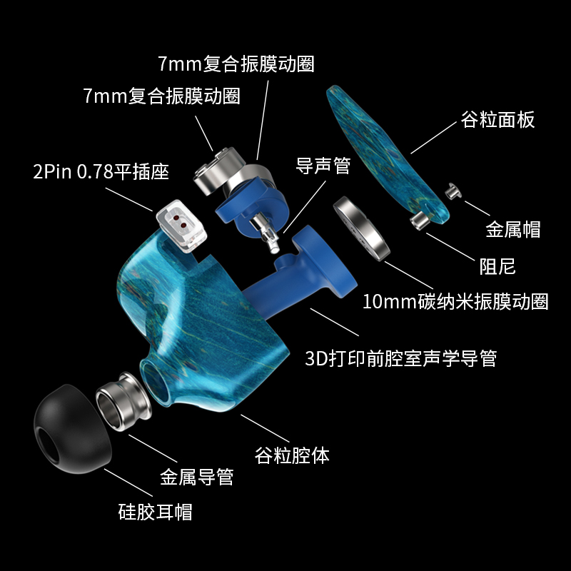 UM/unique melody 3DT谷粒版入耳式有线耳机监听游戏音乐烧友级 - 图1