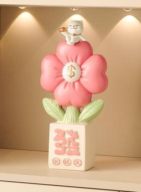 餐边柜装饰品摆件高级感有钱花招财猫摆件客厅家用旺宅电视柜玄关