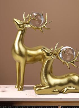 客厅摆件轻奢高级感2025新款创意水晶球转运桌面客厅玄关展示柜办