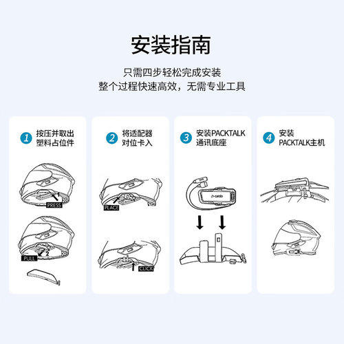 Cardo Shoei第三代头盔适配器 搭配PACKTALK PRO/EDGE/NEO - 图2
