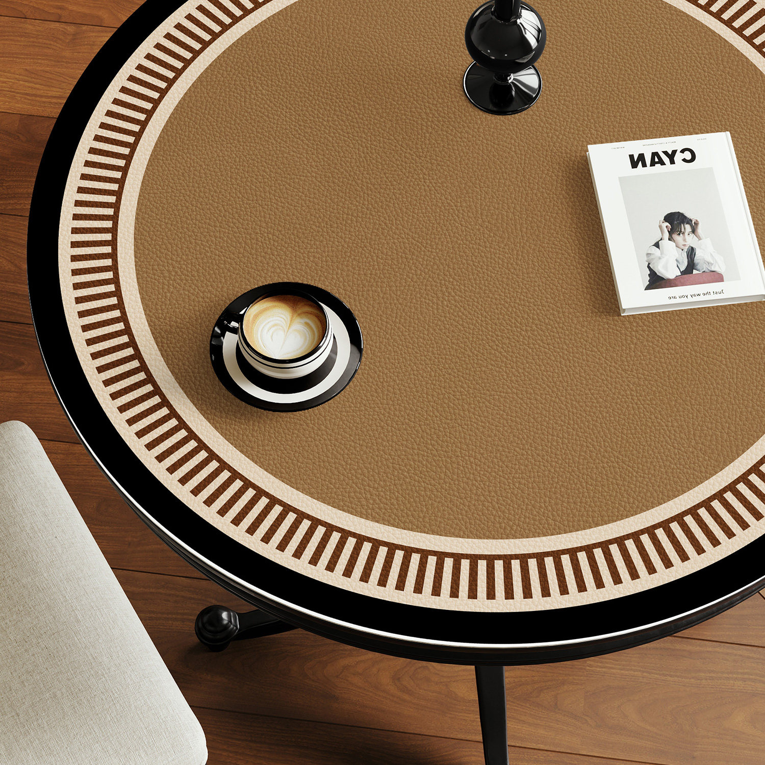 圆桌垫法式中古风圆形餐桌布防水防油免洗防烫茶几台布桌面保护垫,淘宝优惠券,粉丝福利购,淘宝优惠卷