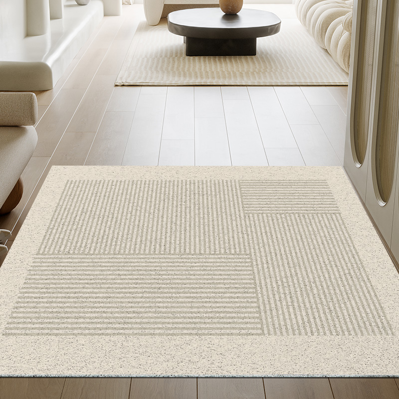 丝圈地垫侘寂风奶油色入户门垫高端日式地毯室内户外门口进门脚垫 - 图0