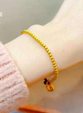 金店同款金豆豆小胖福红绳手链女高级感手饰素链个性气质送礼物
