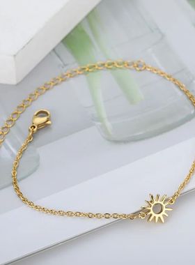 Sun Hollow Bracelets For Women Stainless Steel Hand Chain