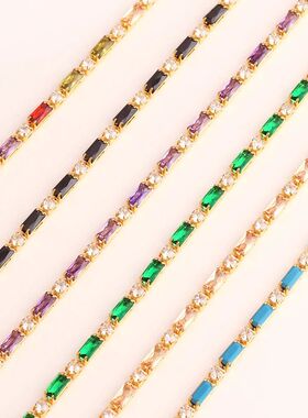 Rainbow Iced Out Zircon Tennis CZ Bracelet Women's Stretch