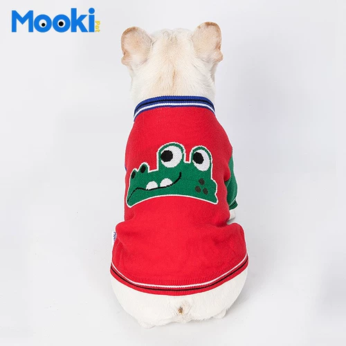 Mookipet осень и зимний национальный бренд прилив Crocodile Fighting Pet Dog Clothing маленькая собака Тедди Бики Корки Свитер