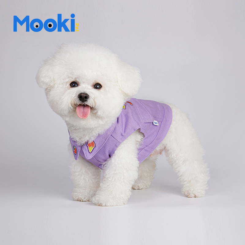 mookipet狗狗衣服马尔济斯泰迪比熊雪纳瑞宠物夏季带牵引环背心-图0