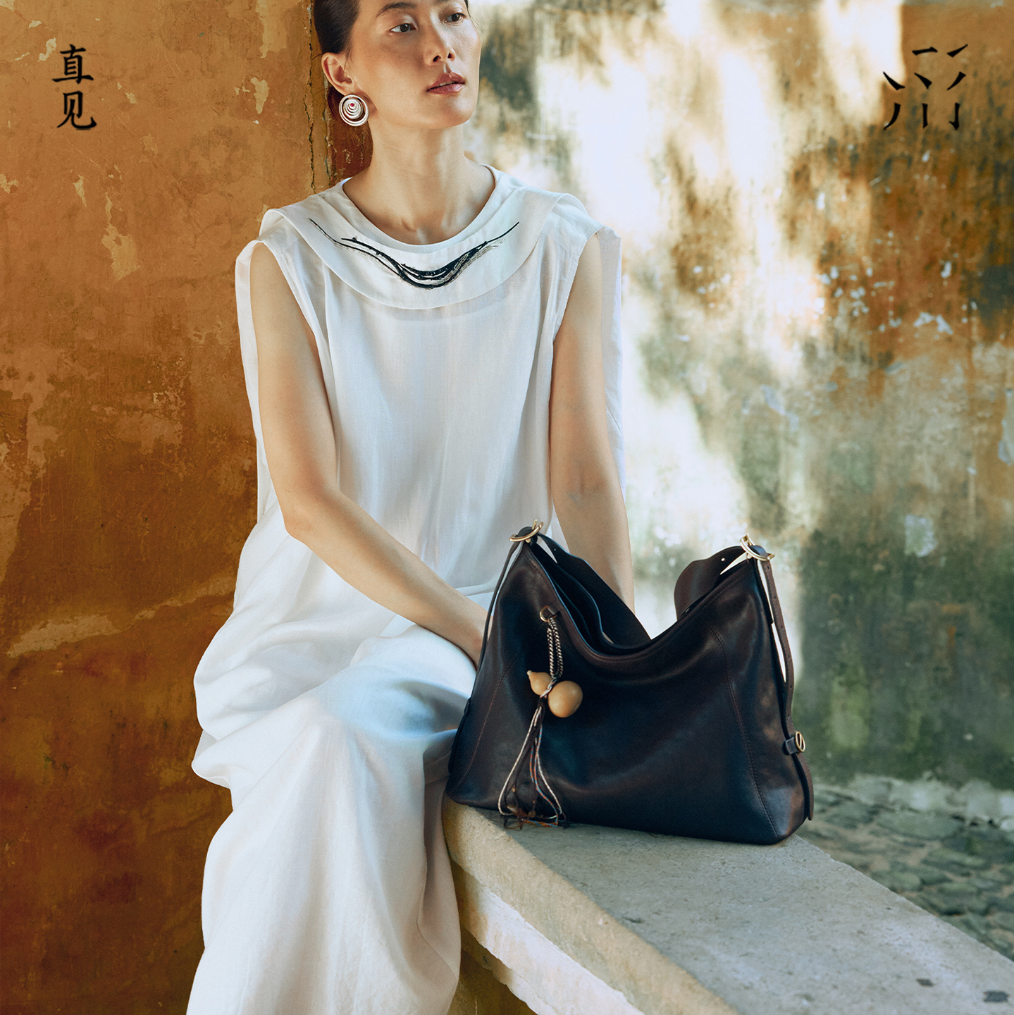 【佳琦推荐】直见一撇hobo植鞣风格牛皮单肩托特斜挎秋冬女包 - 图2