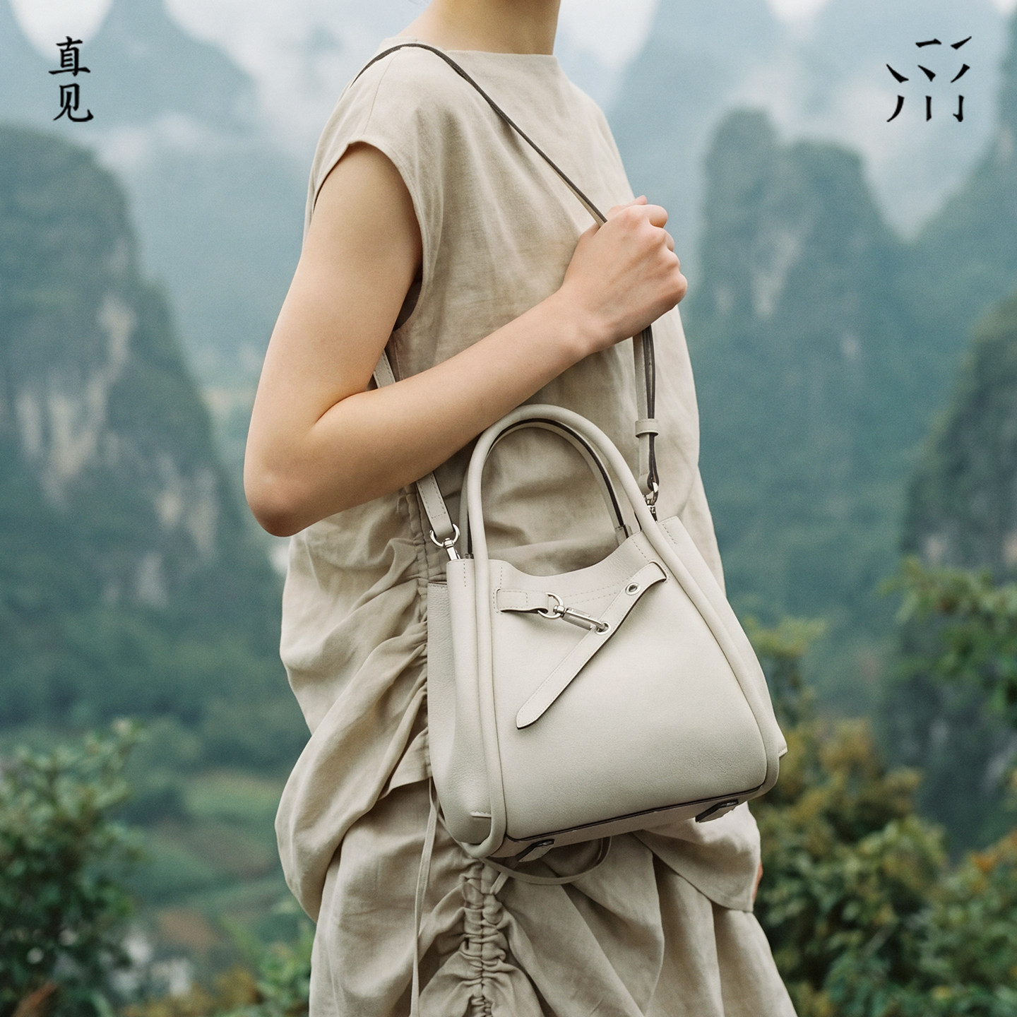 【李佳琦直播间】直见小糯植鞣风格牛皮单肩通勤夏手提菜篮子包