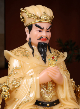 三官大帝神像天官赐福地官水官居家用供奉摆件三元大帝汉白玉佛像