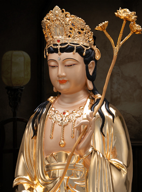 台湾纯铜鎏金【西方三圣佛像】