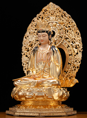 （台湾纯铜鎏金）大势至菩萨
