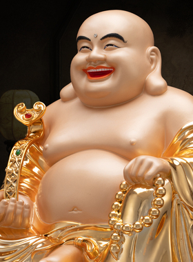 台湾纯铜鎏金弥勒佛大肚笑佛