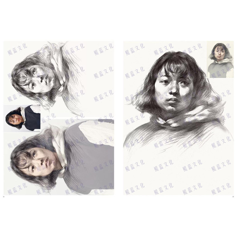 遇见头像 2019鲲蓝文化麦粲杰素描人物肖像头部五官半身像基础入门照片对画临摹范本技法结构明暗高校联考题院美术绘画教程学材书
