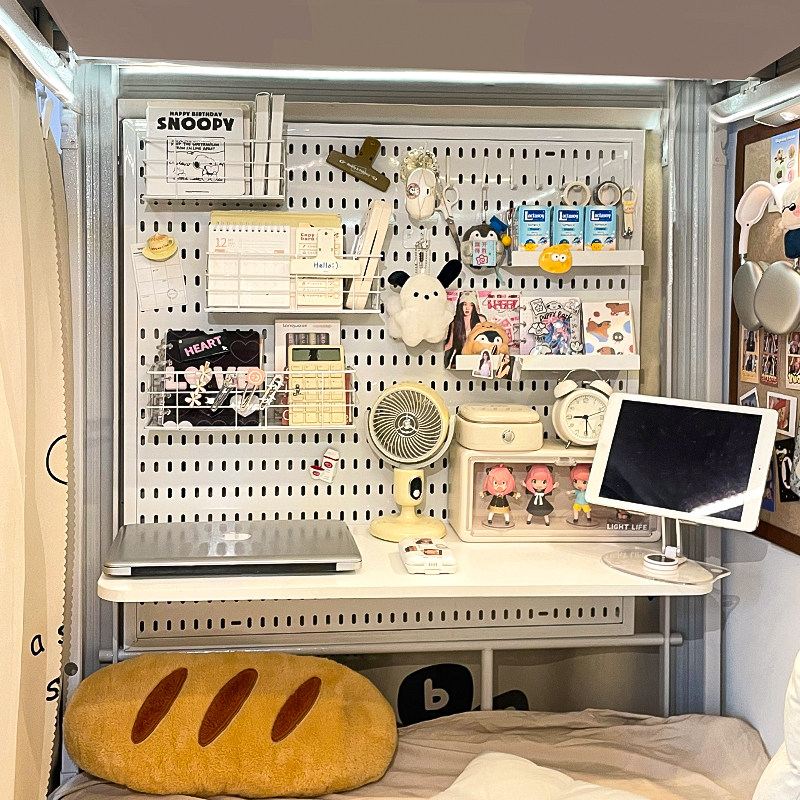 Student bed modification hole board bed table bunk bottom bunk suspended computer desk dormitory good things bedside storage rack
