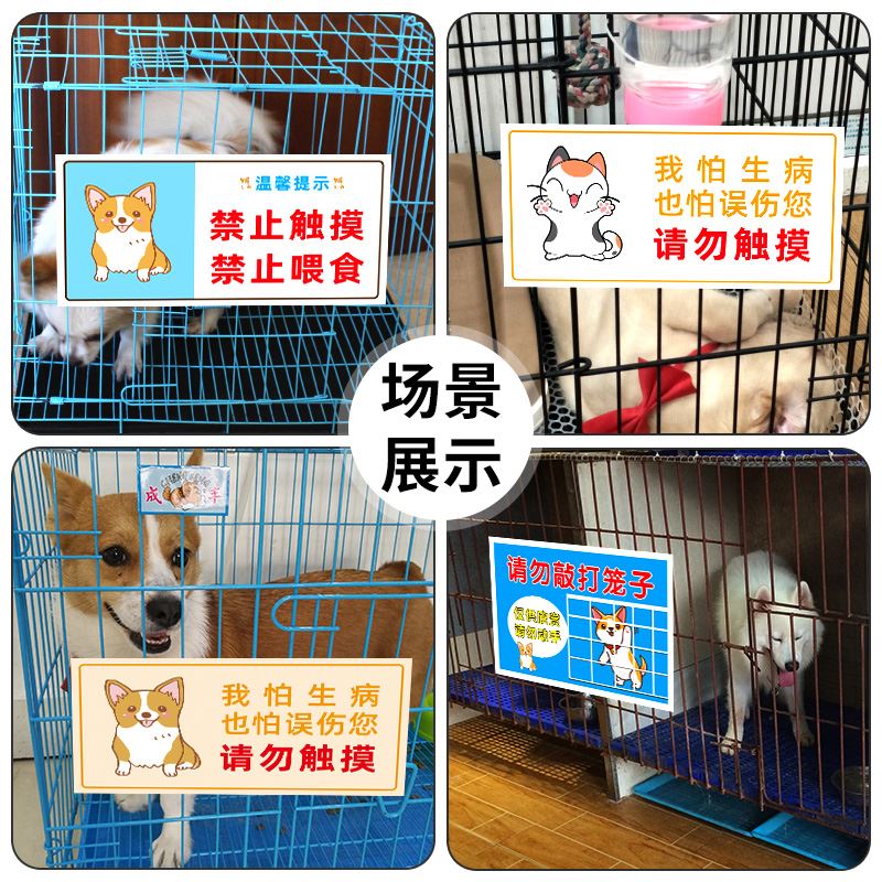 宠物店禁止触摸温馨提示牌贴纸严禁喂食告知牌请勿逗猫逗狗避免误-图2